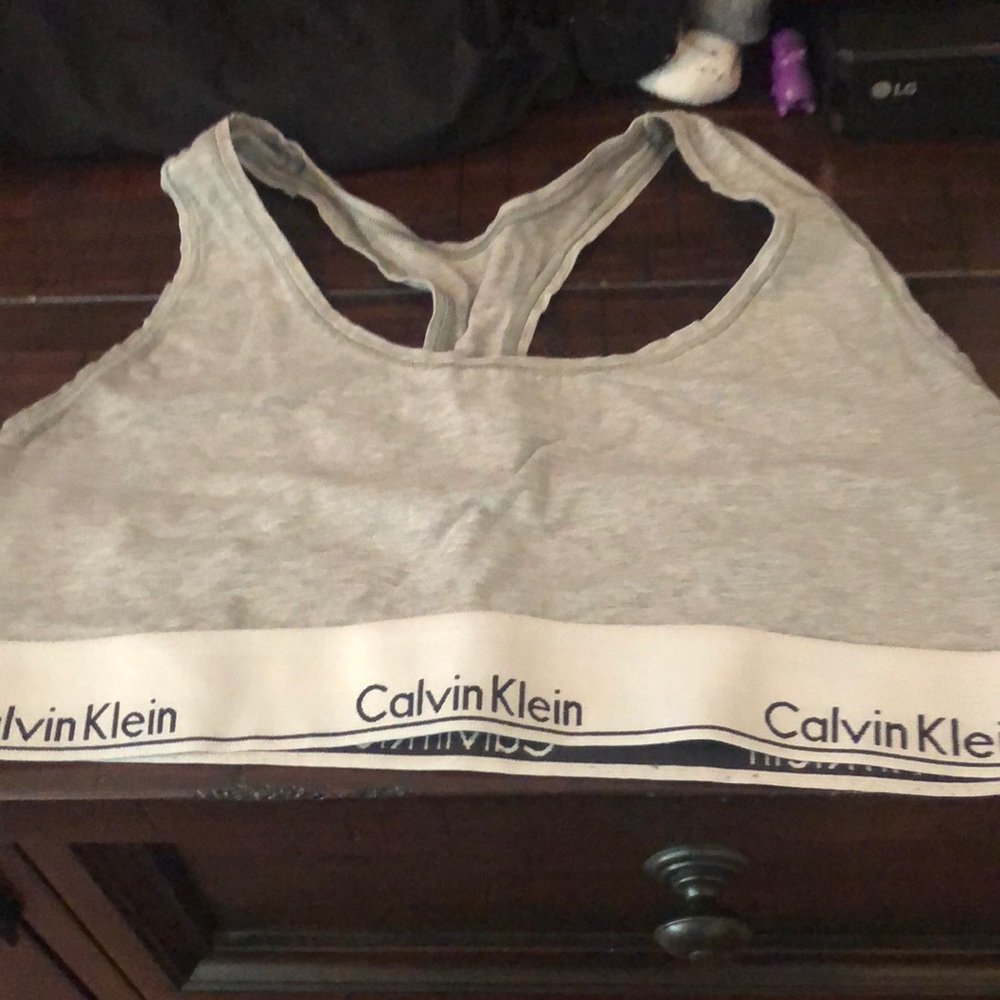 Gray Calvin Klein bra